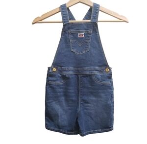 Levi's Shortall Blue Denim Shorts Button Up Stretch Size 5T